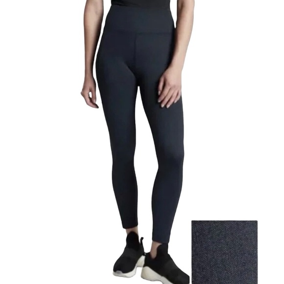 Athleta Pants - Athleta Delancey Navy Blue Harringbone Tight Legging Yoga Pant Women's XS